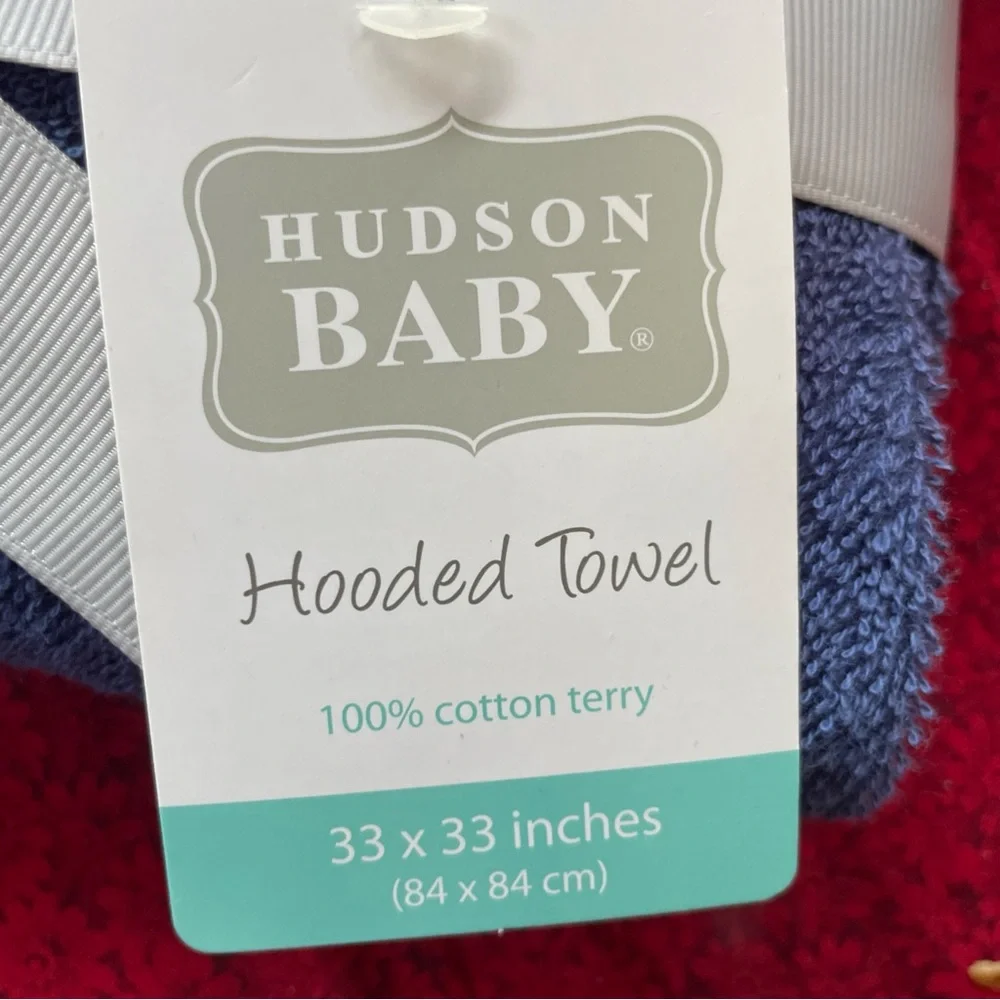 Hudson Baby Blue Owl‎ Hooded Towel 33x33 inches